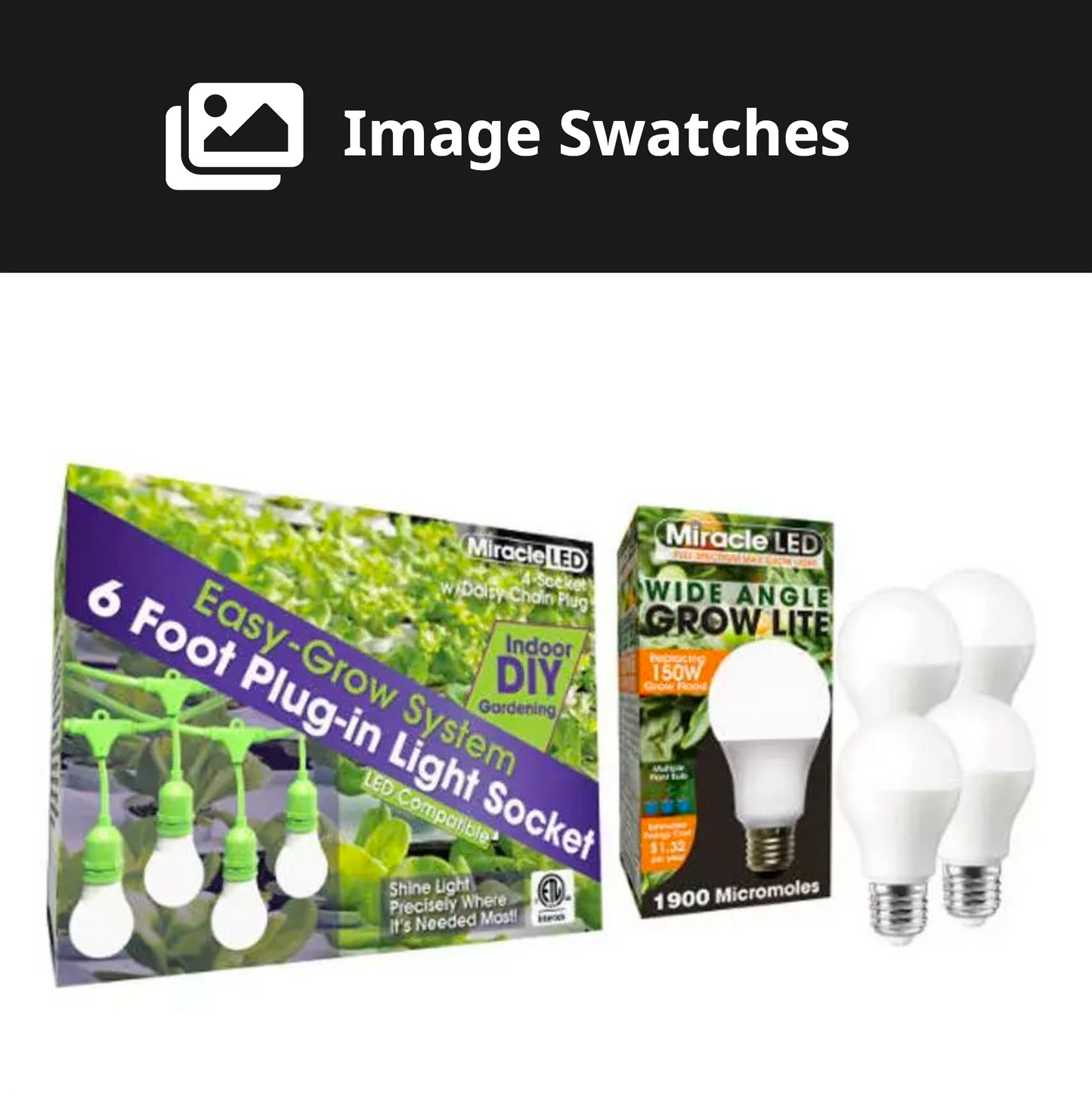 Miracle LED Corded 4-Socket Grow Light Kit with Bulbs