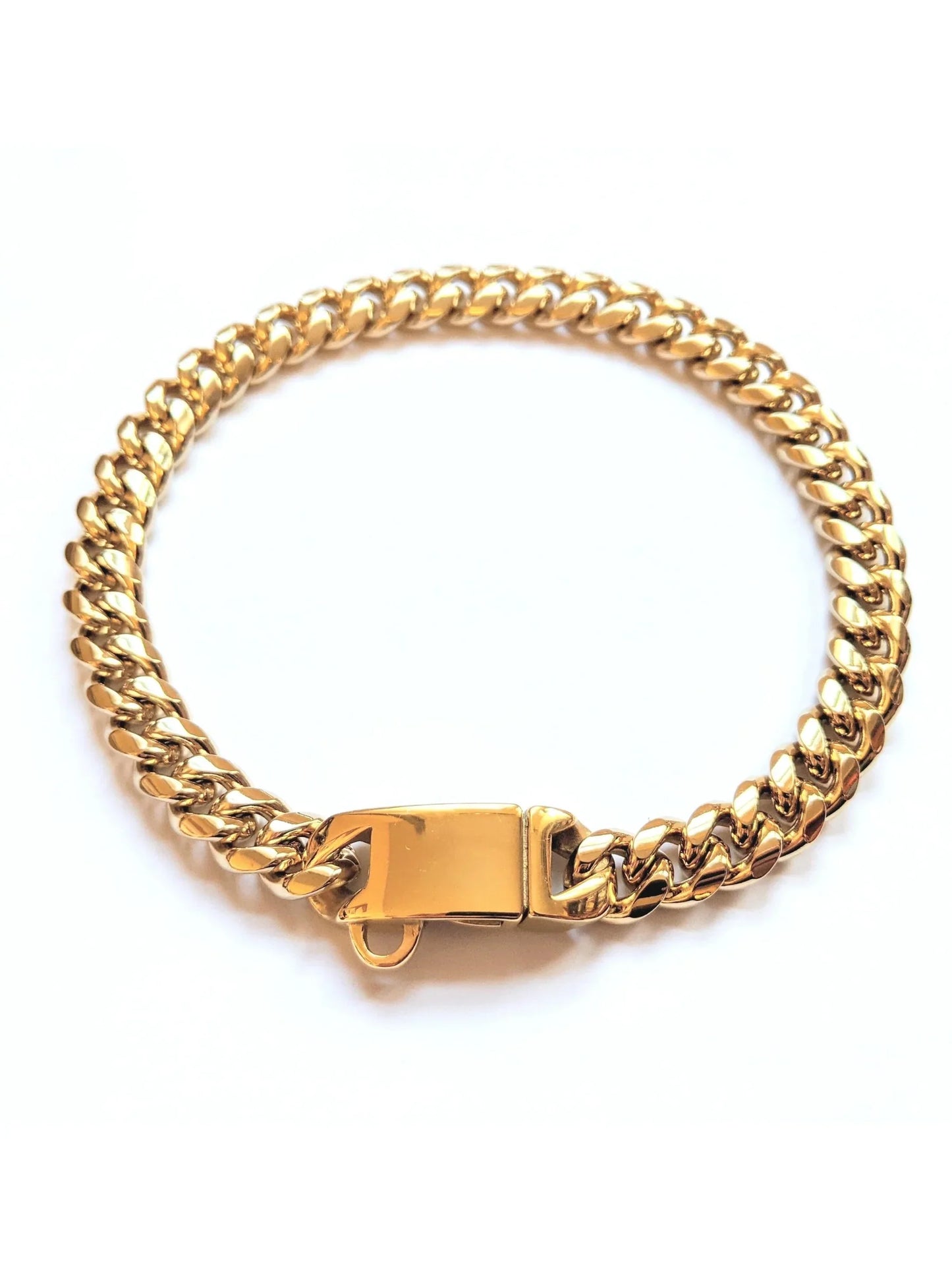 Gold Cuban Link Dog Chain