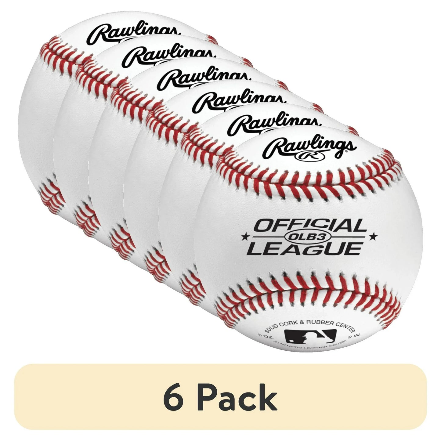 Rawlings OLB3 Official League Recreational Use Baseball, Single Ball