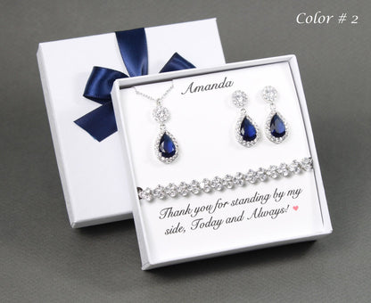 Bridesmaid necklace earrings set