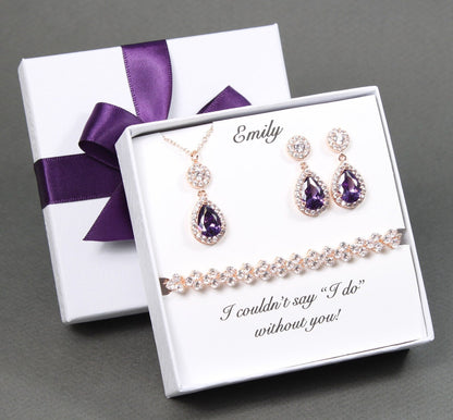 Bridesmaid necklace earrings set