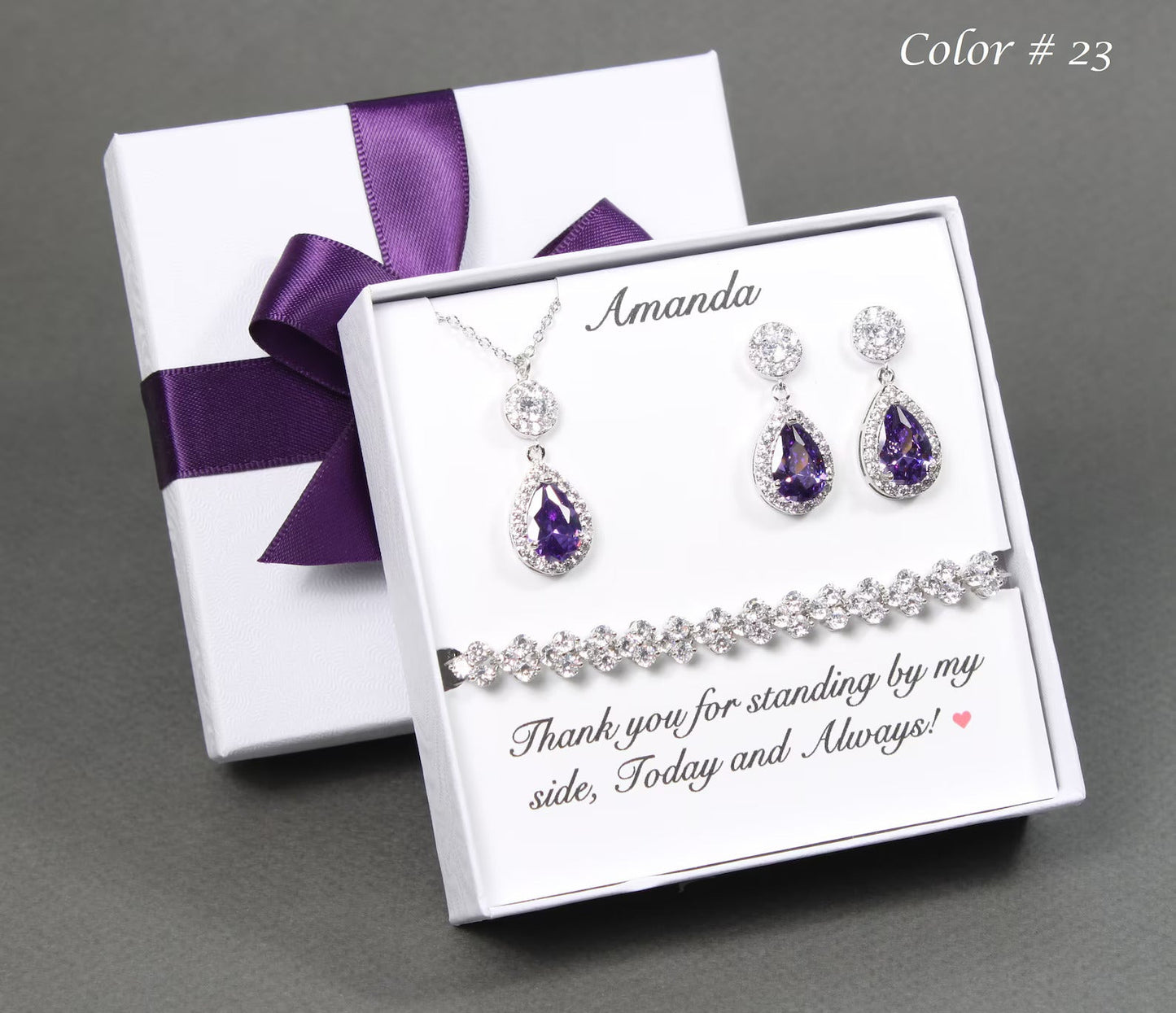 Bridesmaid necklace earrings set