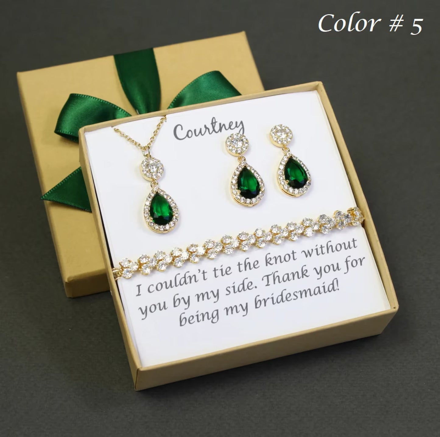 Bridesmaid necklace earrings set