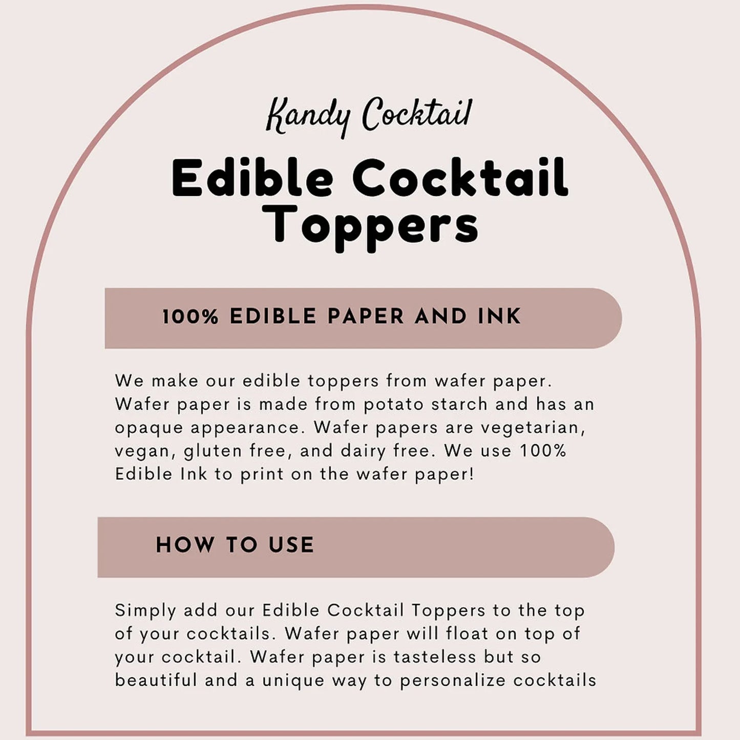 Edible Cocktail Toppers Customizable Green Wreath