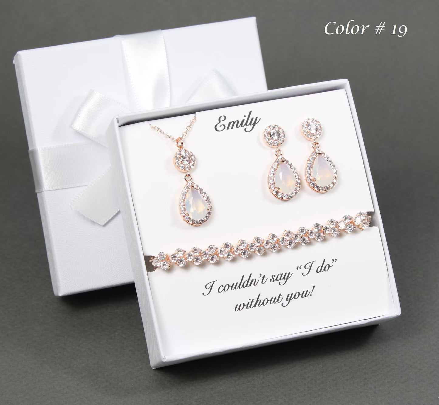 Bridesmaid necklace earrings set