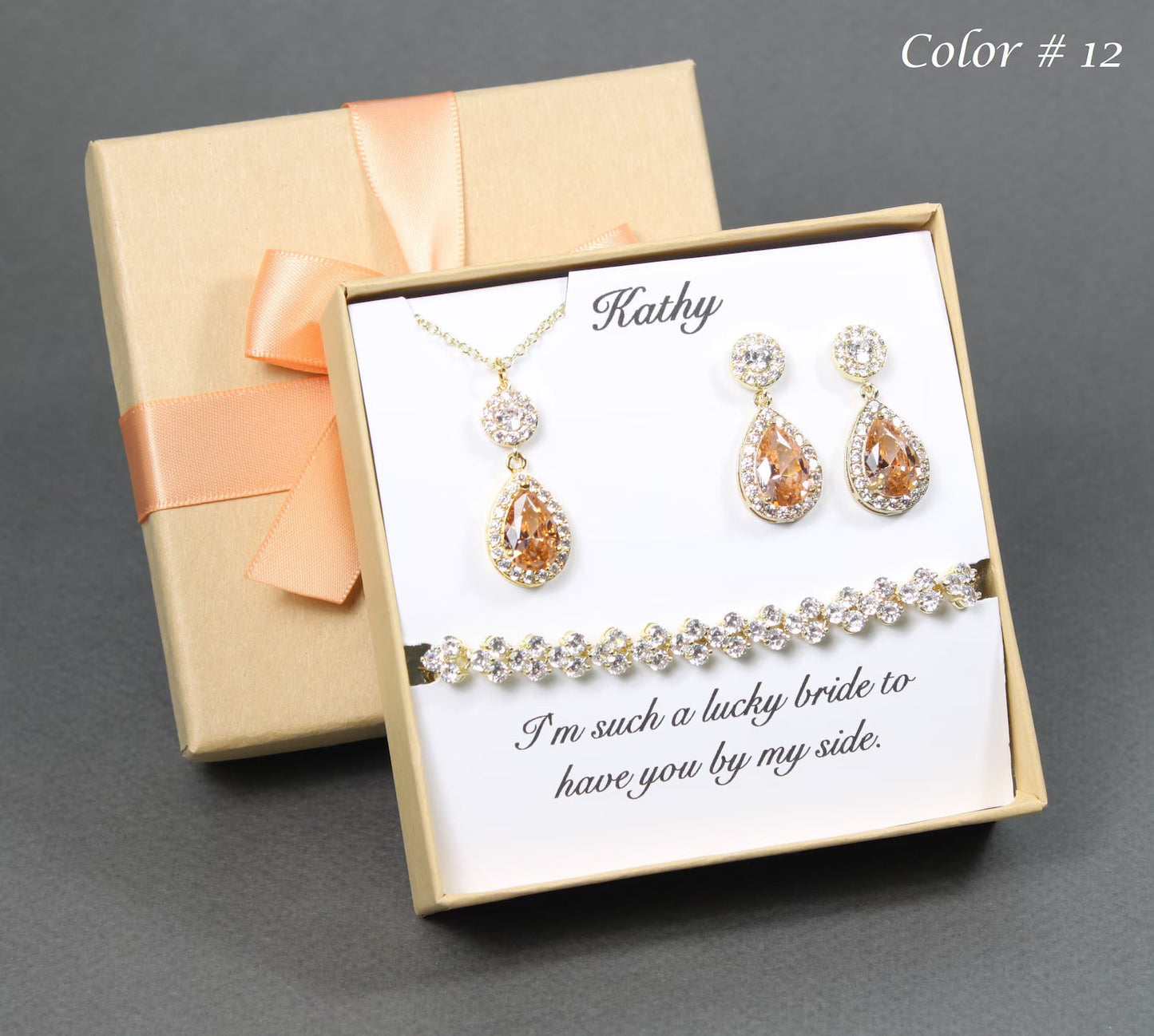 Bridesmaid necklace earrings set