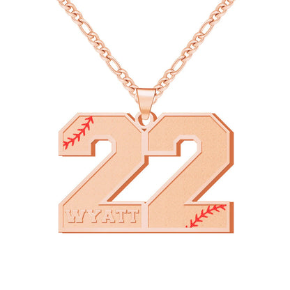 Customized Engraved Sport Number Necklace with Name