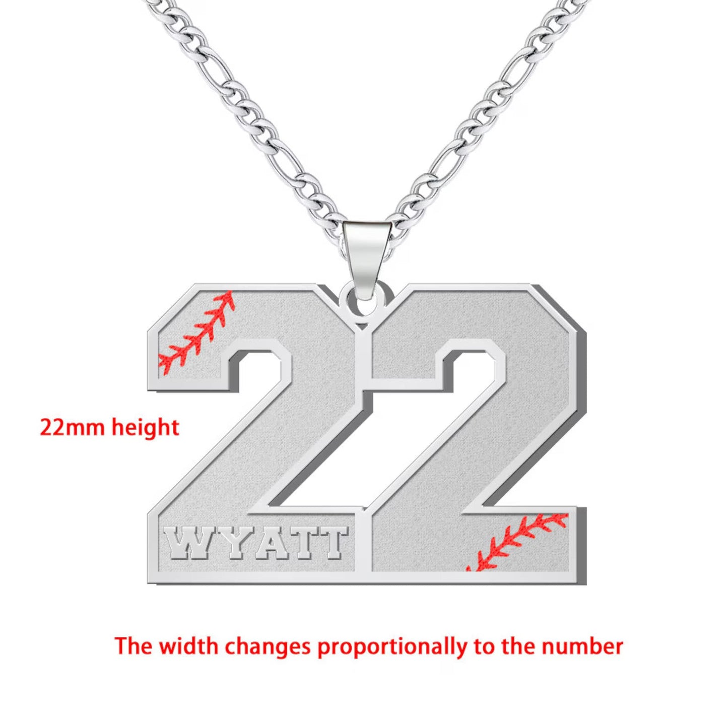 Customized Engraved Sport Number Necklace with Name