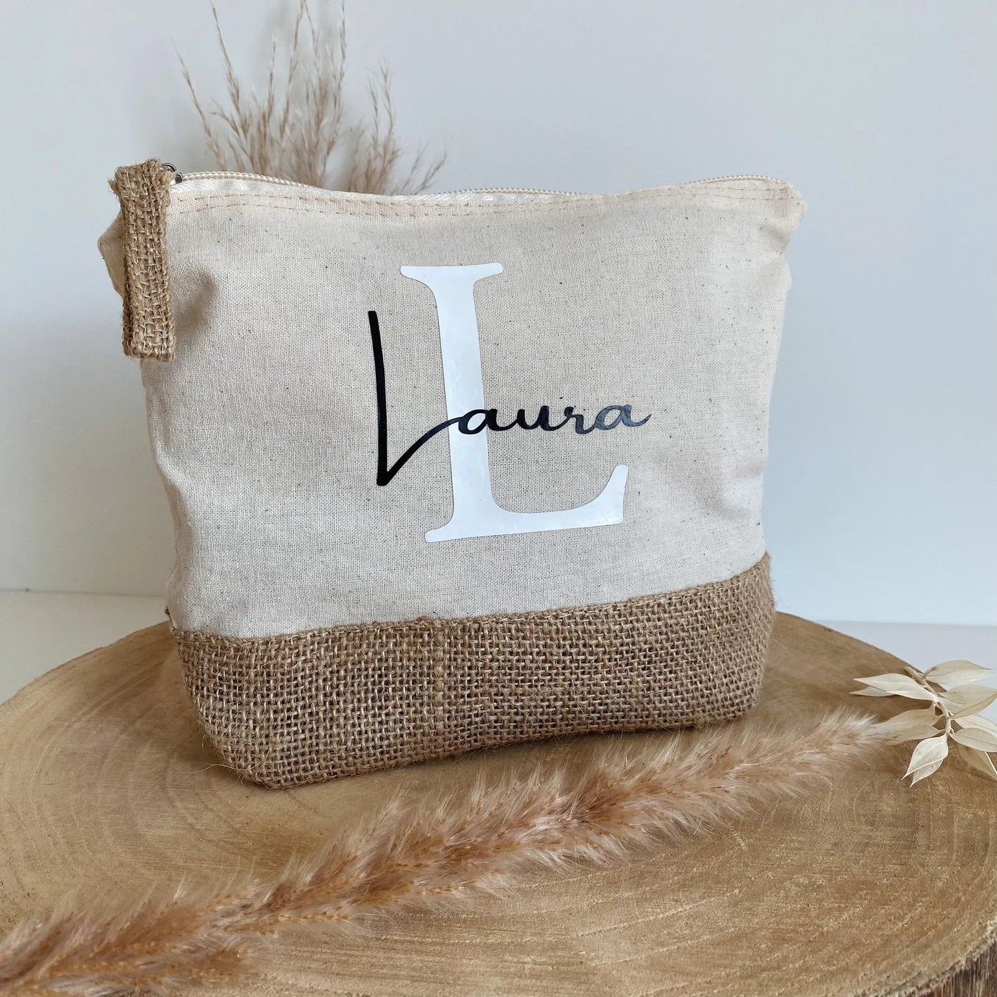 Personalized cosmetic bag with name