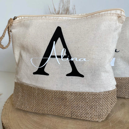 Personalized cosmetic bag with name