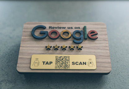 Tap & Review: 4D NFC Google Review Stand with QR Code