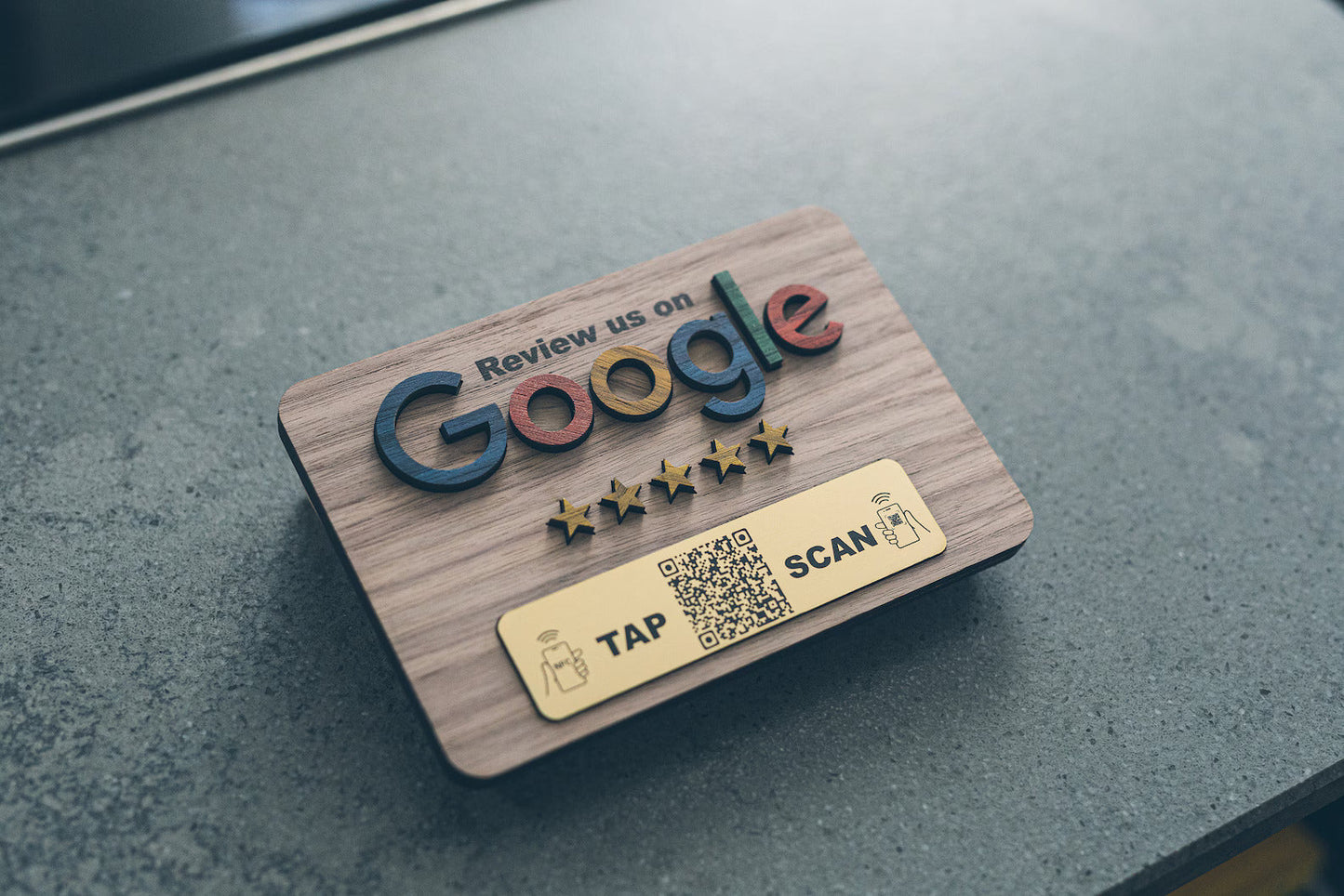 Tap & Review: 4D NFC Google Review Stand with QR Code