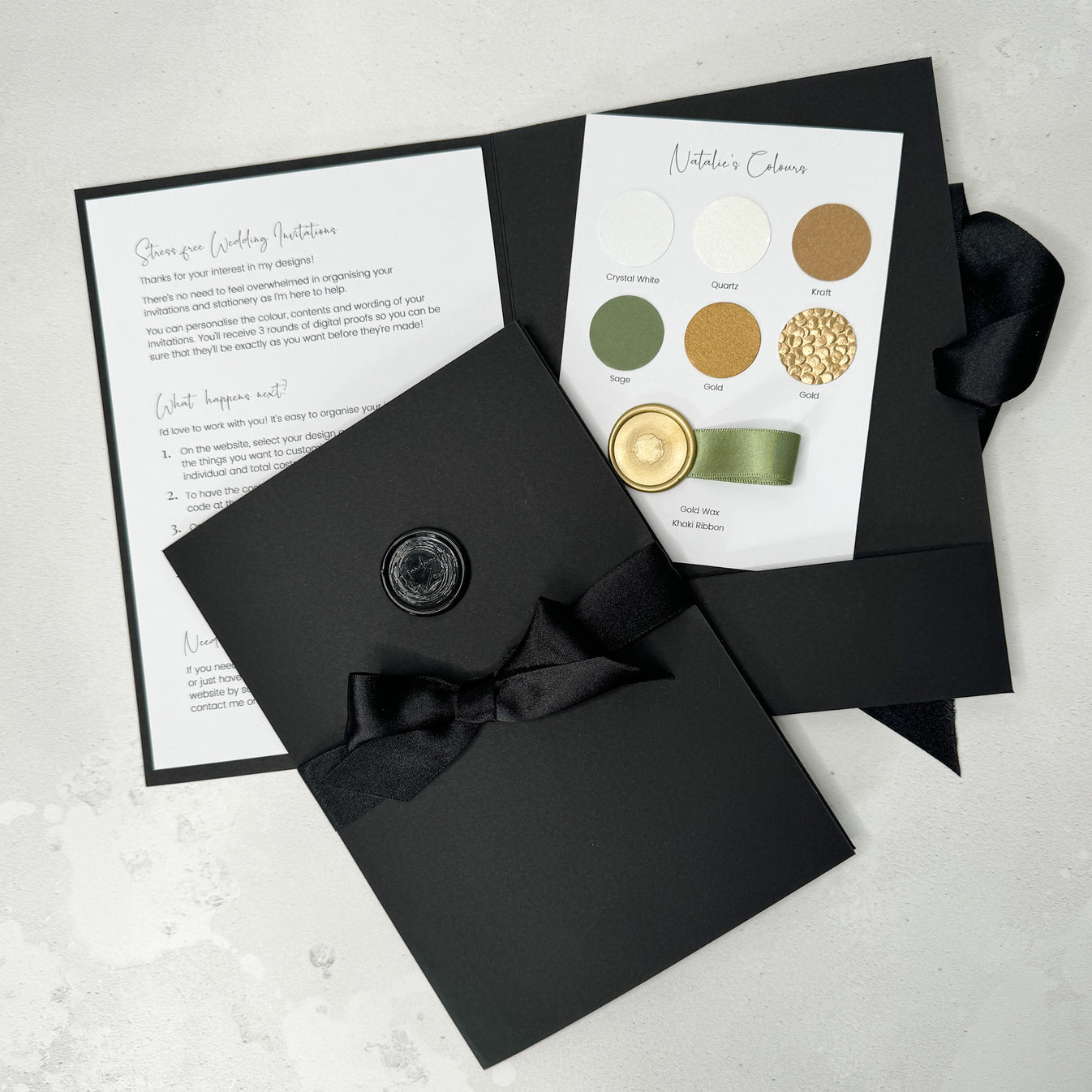 SAMPLE - AILSA POCKET FOLD WEDDING INVITE